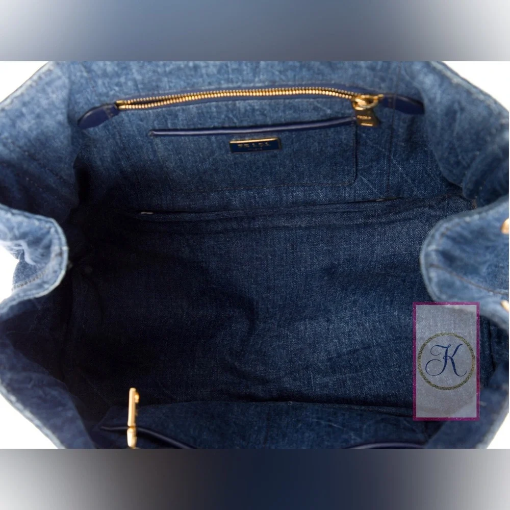 💝 PRADA Jean Large Tote Bag 💝, PRADA Canapé Denim Large Handbag - Picture 6 of 8